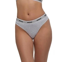 Mexx Women’s 3-Pack Thong with Branded Elastic, XS-XL