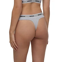 Mexx Women’s 3-Pack Thong with Branded Elastic, XS-XL