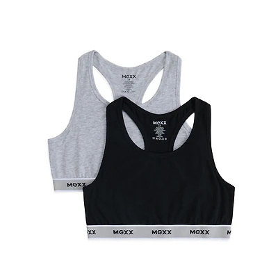Mexx Women’s 2-Pack Racerback Bralette with Branded Elastic, XS-XL