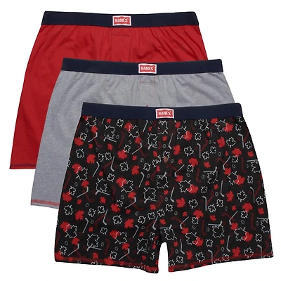 Hanes Heritage Red & White Collection Men's P3 Knit Boxers