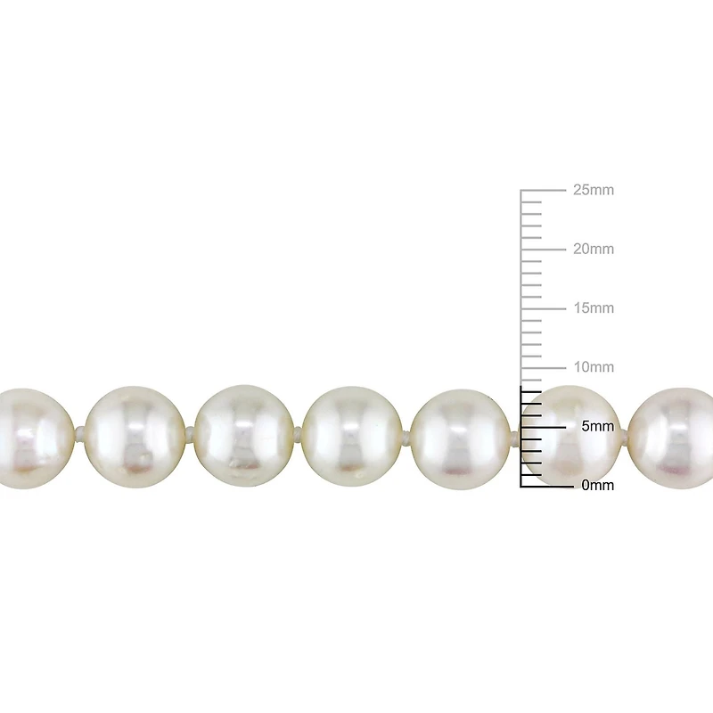 Miabella 8-9mm White Freshwater Cultured Pearl Sterling Silver Strand Necklace