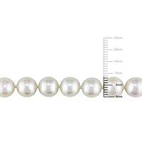 Miabella 8-9mm White Freshwater Cultured Pearl Sterling Silver Strand Necklace