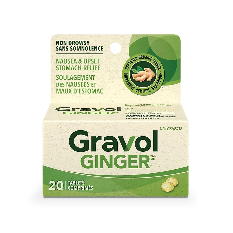Gravol Ginger Sans Somnolence Comprimés 20 Comprimés