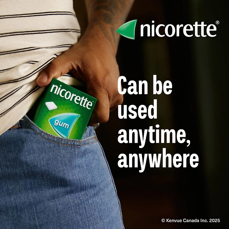 Nicorette Peppermint Gum, 4 mg, Quit Smoking, Nicotine Gum, Smoking Cessation Aid, NRT, Reduce Cravings, 30 Count