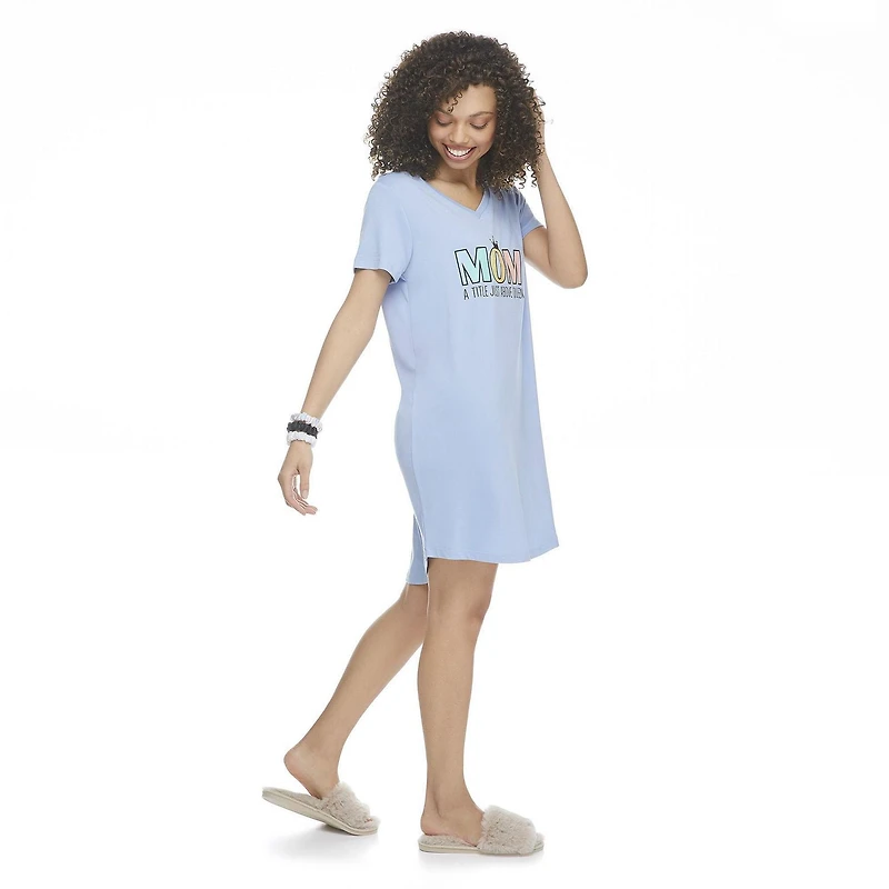 George Women's Graphic Print Nightshirt and Scrunchies Set