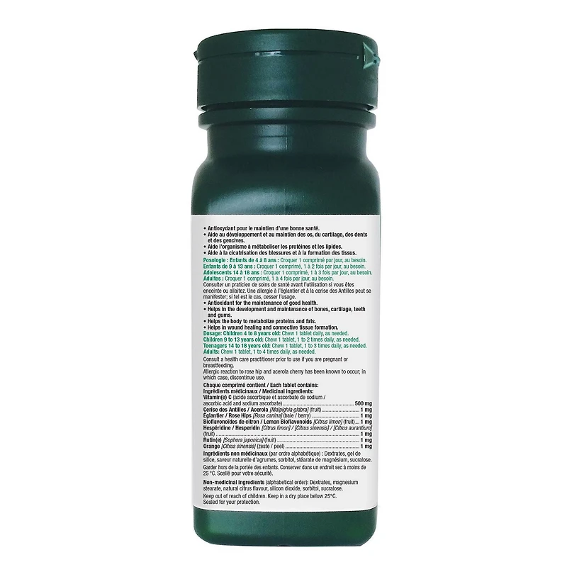 Adrien Gagnon-Vitamine C Croquable d'Agrumes, 500 mg