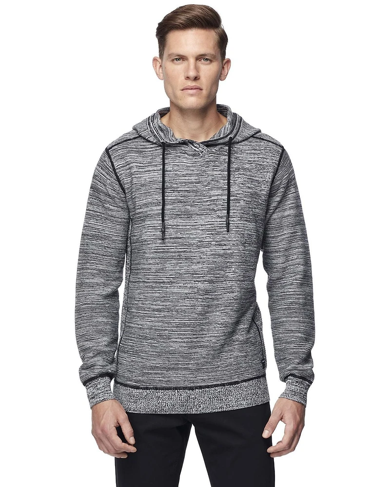 Dark Black Men's Long-Sleeve Hooded Sweater