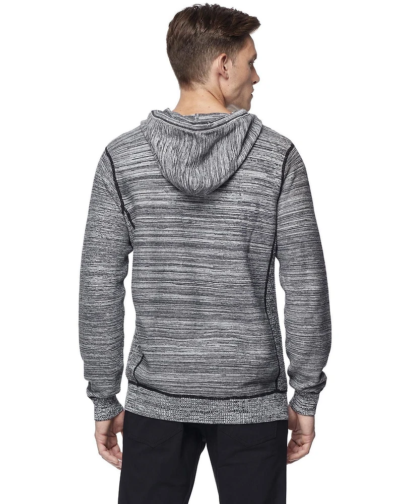Dark Black Men's Long-Sleeve Hooded Sweater