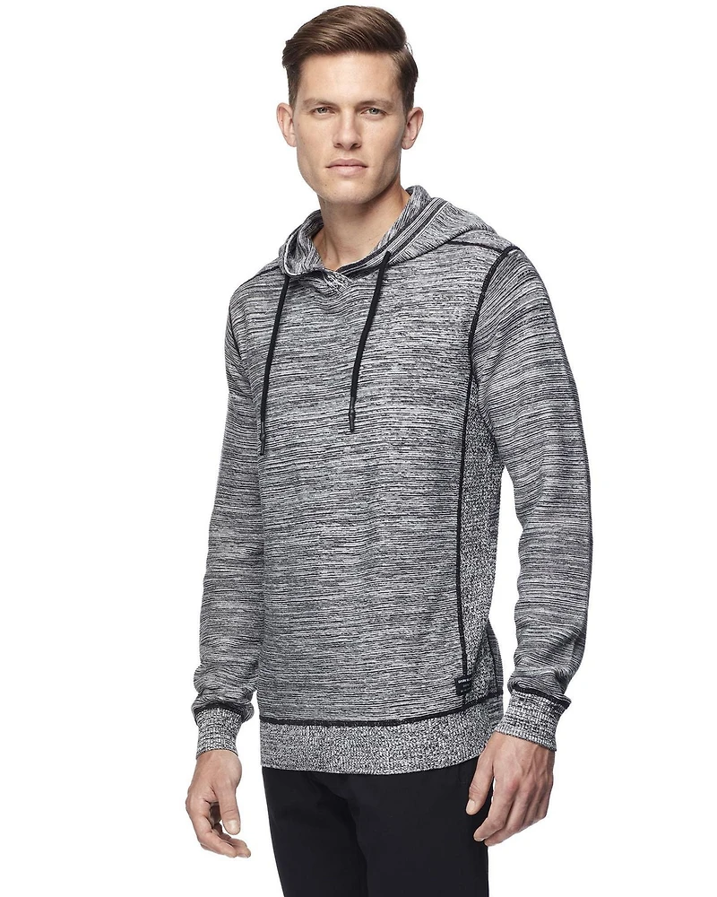 Dark Black Men's Long-Sleeve Hooded Sweater