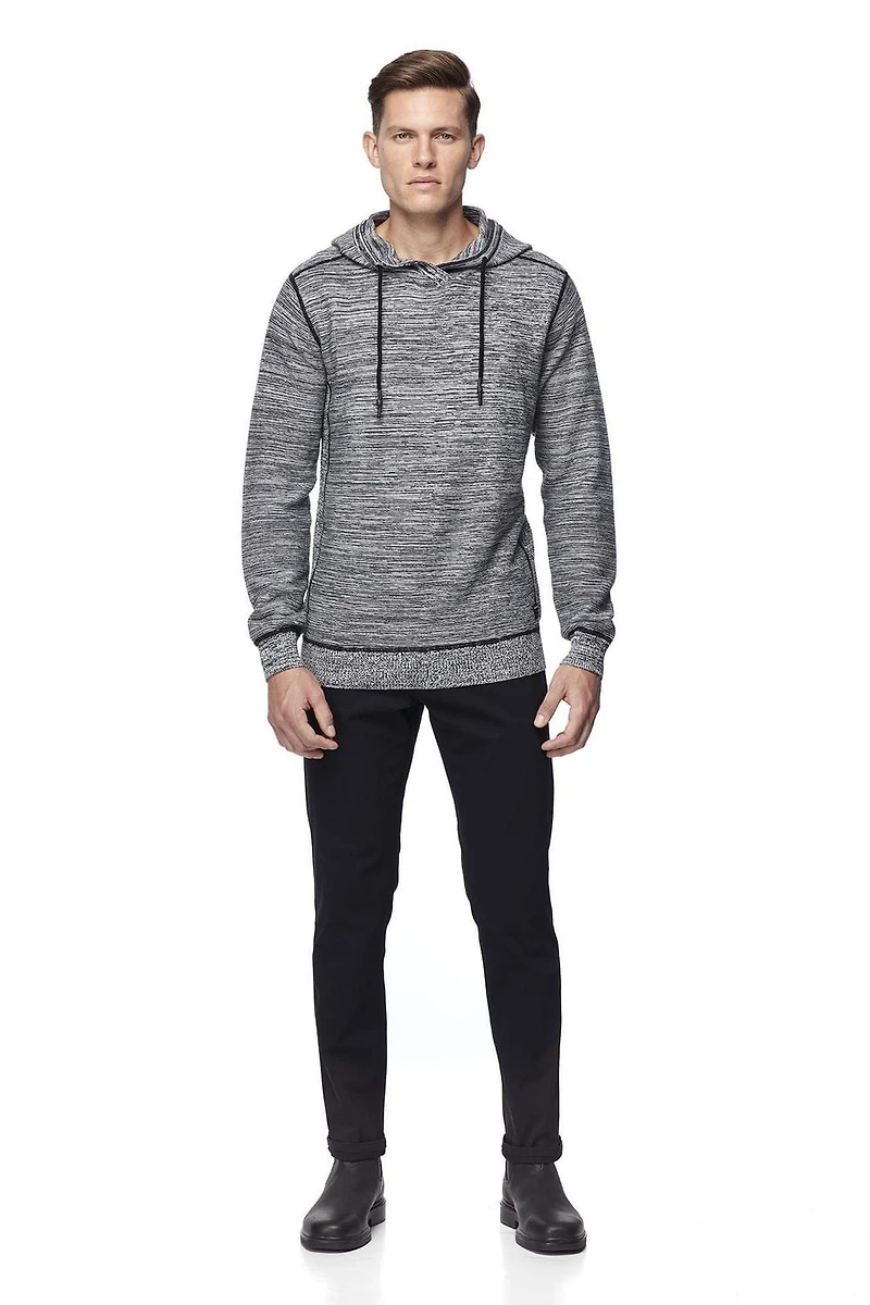 Dark Black Men's Long-Sleeve Hooded Sweater