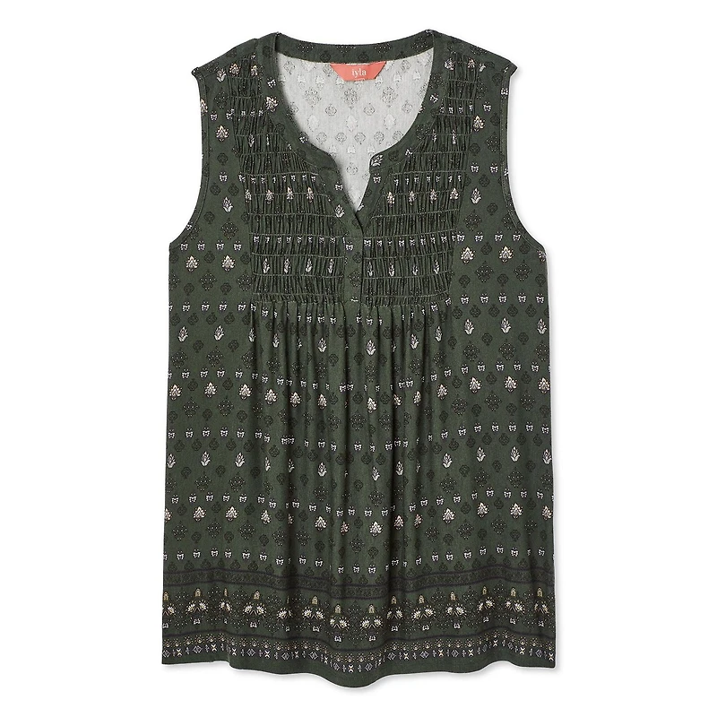 Iyla Women's Sleeveless Printed Knit Top