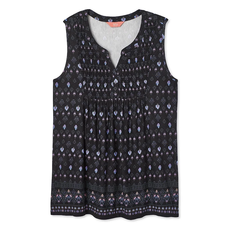 Iyla Women's Sleeveless Printed Knit Top