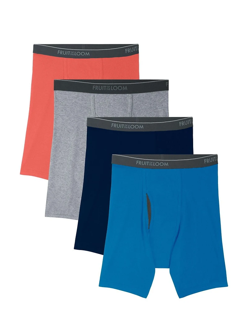 Men's CoolZone® Fly Boxer Briefs, Assorted 4 Pack, S-XL
