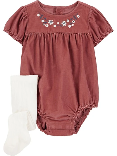 Carter's Child of Mine Baby Girls' Bubble Set - Rust Floral, Newborn 6/9 Months