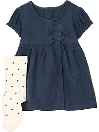 Carter's Child of Mine Robe bébé fille - Bleu