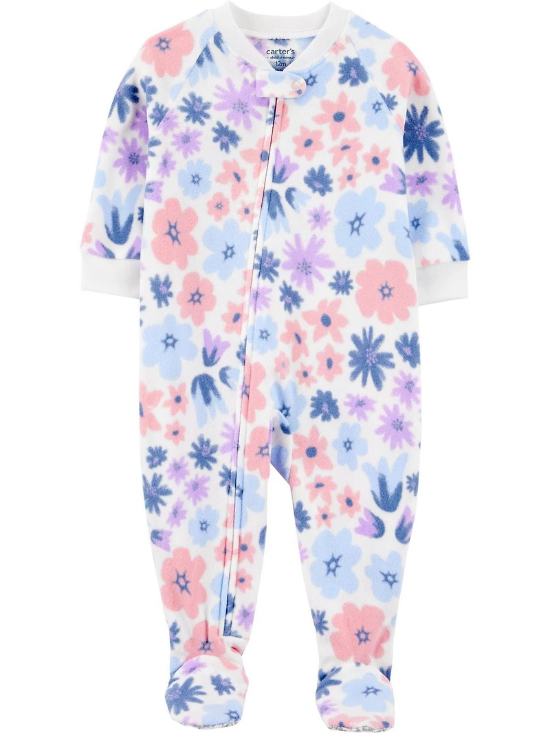 Carter's Child of Mine Toddler Girls' 1-Piece Pajama - Blue Floral, Sizes: 6/9 Months 5T
