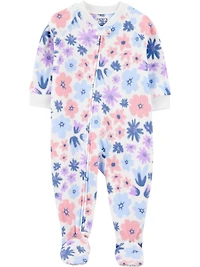 Carter's Child of Mine Toddler Girls' 1-Piece Pajama - Blue Floral, Sizes: 6/9 Months 5T