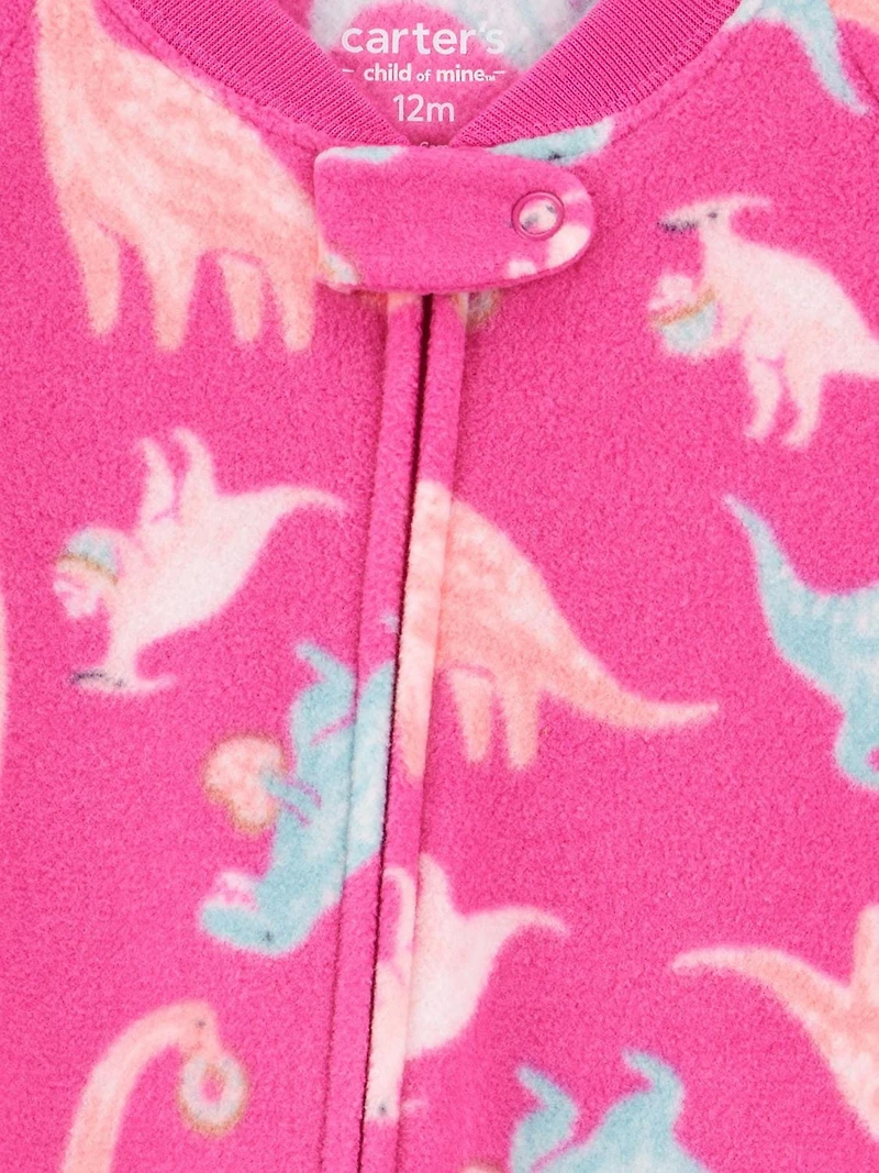 Carter's Child of Mine Pyjama 1 pièce pour petite fille - Dinosaure rose Tailles : 6/9 mois 5T