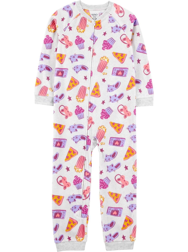 Carter's Child of Mine Big Kid Girls' 1-Piece Pajama - Grey Sleepover, Sizes: 5-12