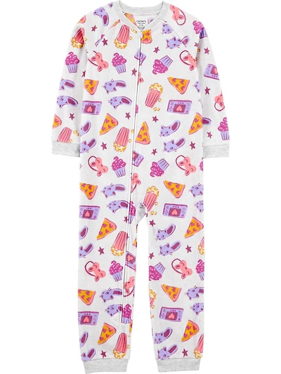 Carter's Child of Mine Big Kid Girls' 1-Piece Pajama - Grey Sleepover, Sizes: 5-12