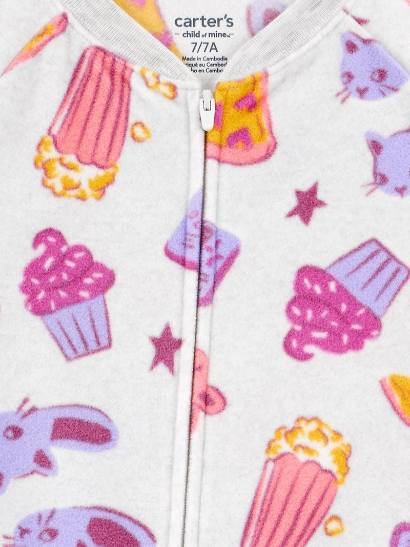 Carter's Child of Mine Big Kid Girls' 1-Piece Pajama - Grey Sleepover, Sizes: 5-12