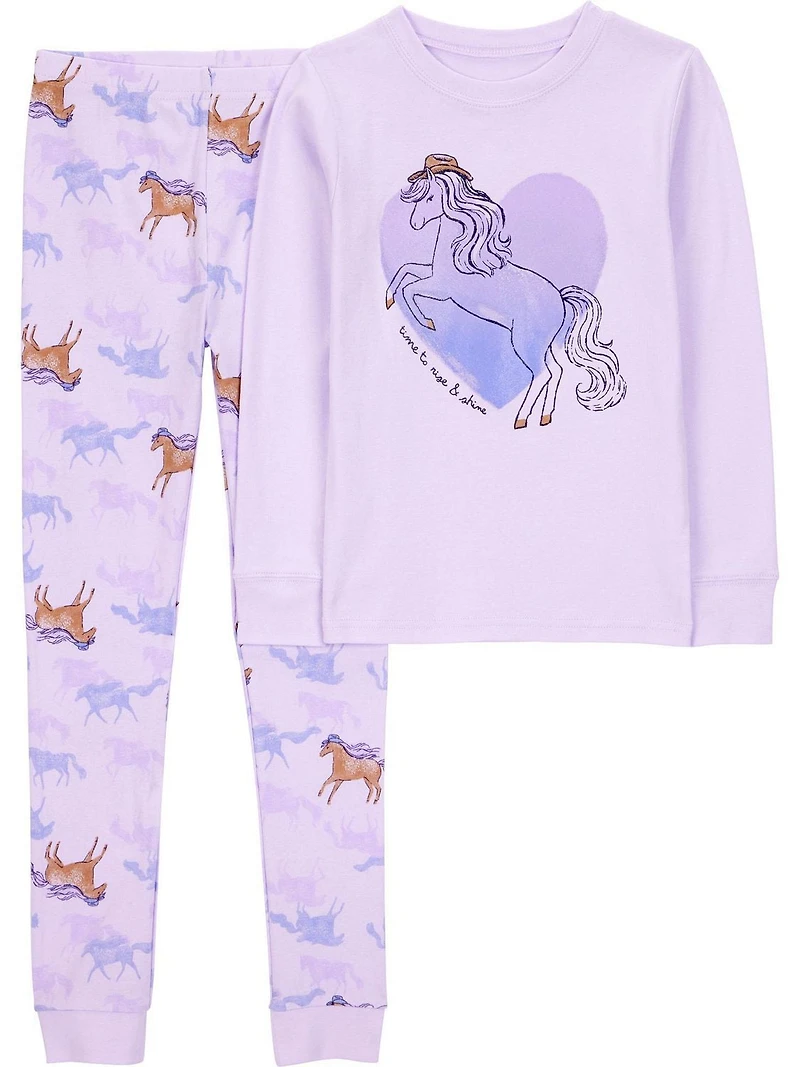 Carter's Child of Mine Pyjama 2 pièces pour grande fille - Cheval violet Tailles : 5-12