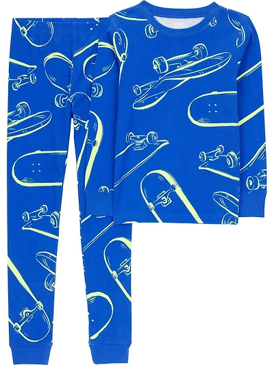 Carter's Child of Mine Big Kid Boys' 2-Piece Pajamas - Neon Skateboards, Sizes 5-12