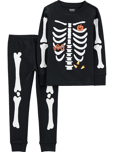 Carter's Child of Mine Pyjama 2 pièces pour tout-petit garçon - Squelette noir Tailles : 6/9 mois 5T