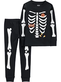 Carter's Child of Mine Pyjama 2 pièces pour tout-petit garçon - Squelette noir Tailles : 6/9 mois 5T