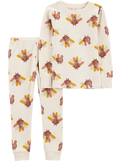 Carter's Child of Mine Toddler Unisex 2-Piece Pajama - Turkey, Sizes: 6/9 Months 5T