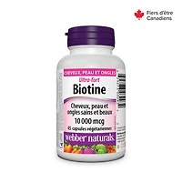 Webber Naturals Biotine 10 000 mcg Ultra-forte 45 capsules végétariennes