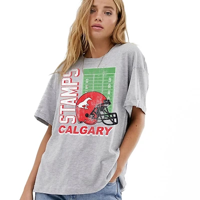 Licensed CFL Stampeders Women's Graphic Athletic Heather Short Sleeve T-shirt