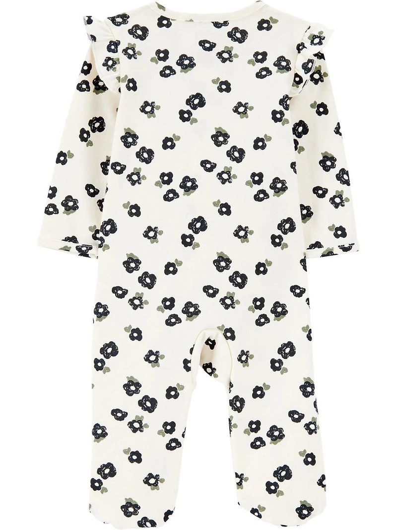 Carter's Child of Mine Baby Girls' Sleep N Play - Black and White Floral, Preemie 6/9 Months