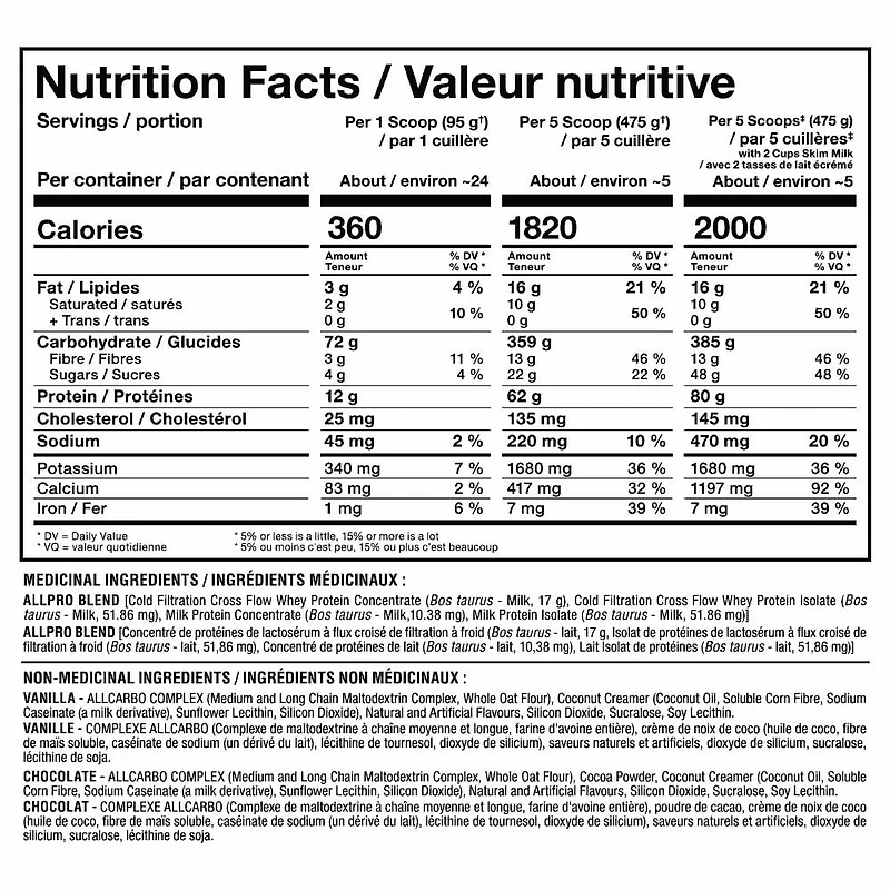 Allmax Allmass - Vanilla, Allmax Allmass Advanced Muscle Gainer - Vanilla