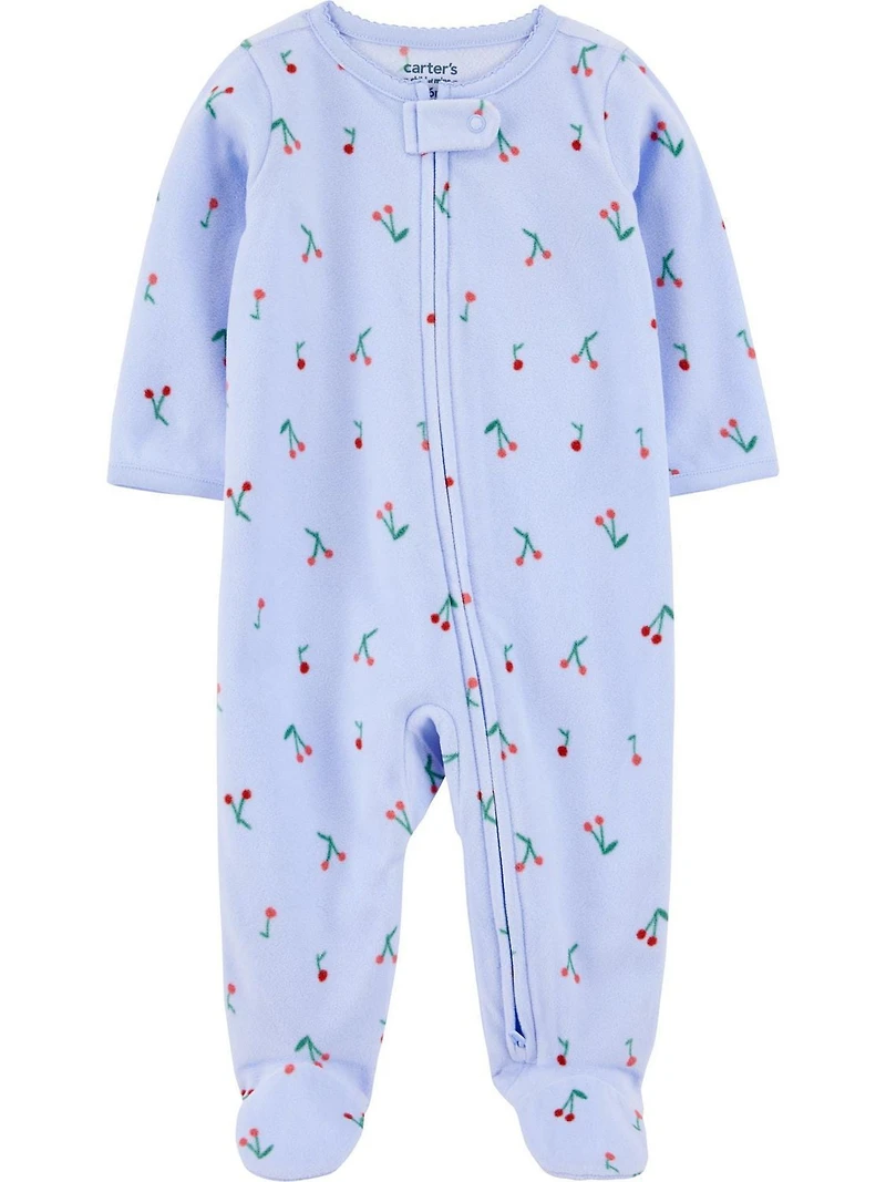 Carter's Child of Mine Baby Girls' Sleep N Play - Blue Cherries, Preemie 6/9 Months