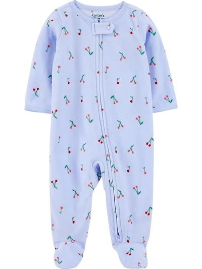 Carter's Child of Mine Baby Girls' Sleep N Play - Blue Cherries, Preemie 6/9 Months
