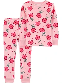 Carter's Child of Mine Pyjama 2 pièces pour petite fille - Motif floral rose Tailles : 6/9 mois 5T