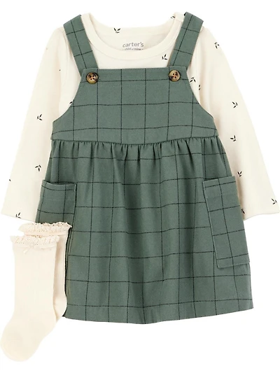 Ensemble pull pour bébé fille Carter's Child of Mine - Plaid vert