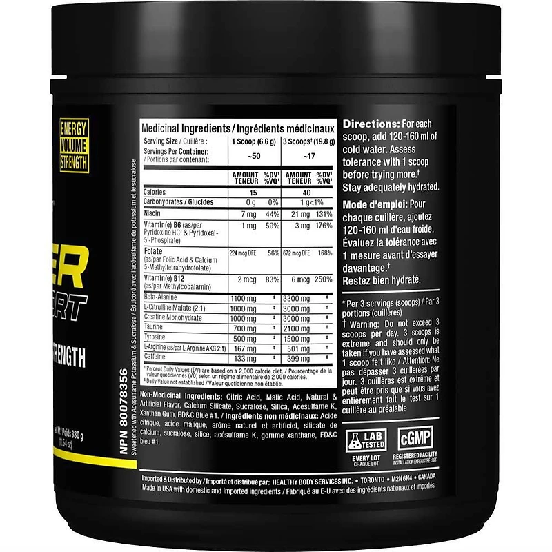 Allmax Impact Sport blue rasp preworkout