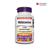 Webber Naturals Mélatonine Dissolution rapide, 3 mg