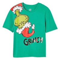 T-shirt à manches courtes The Grinch pour filles Tailles TP-TG