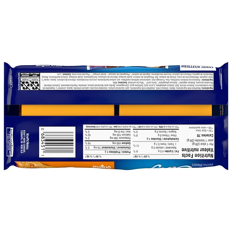 Tranches de fromage épaisses Singles Kraft Original 14 tranches