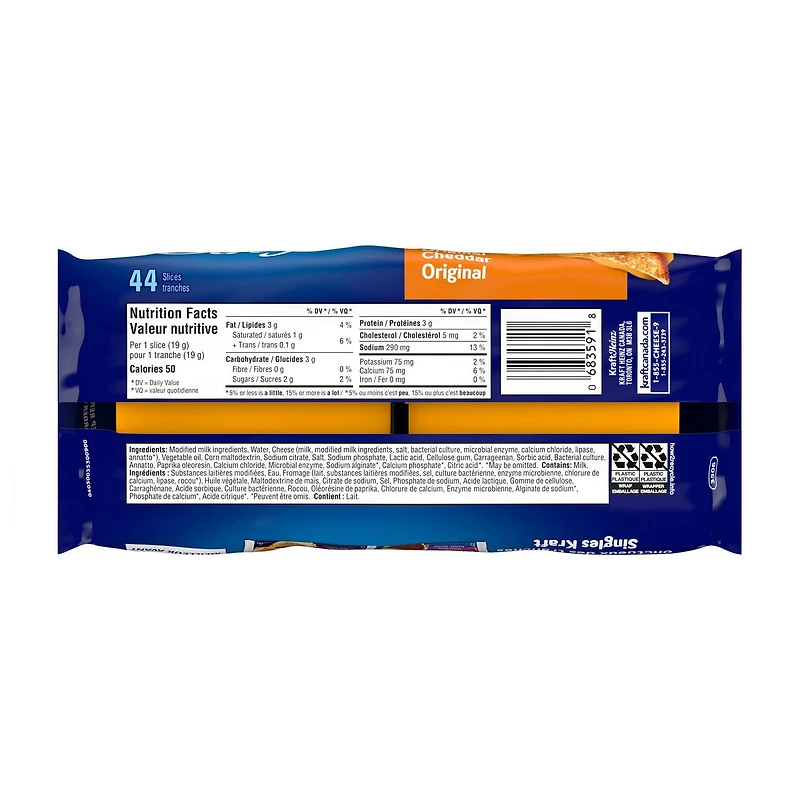 Tranches de fromage Singles Kraft Original 44 tranches