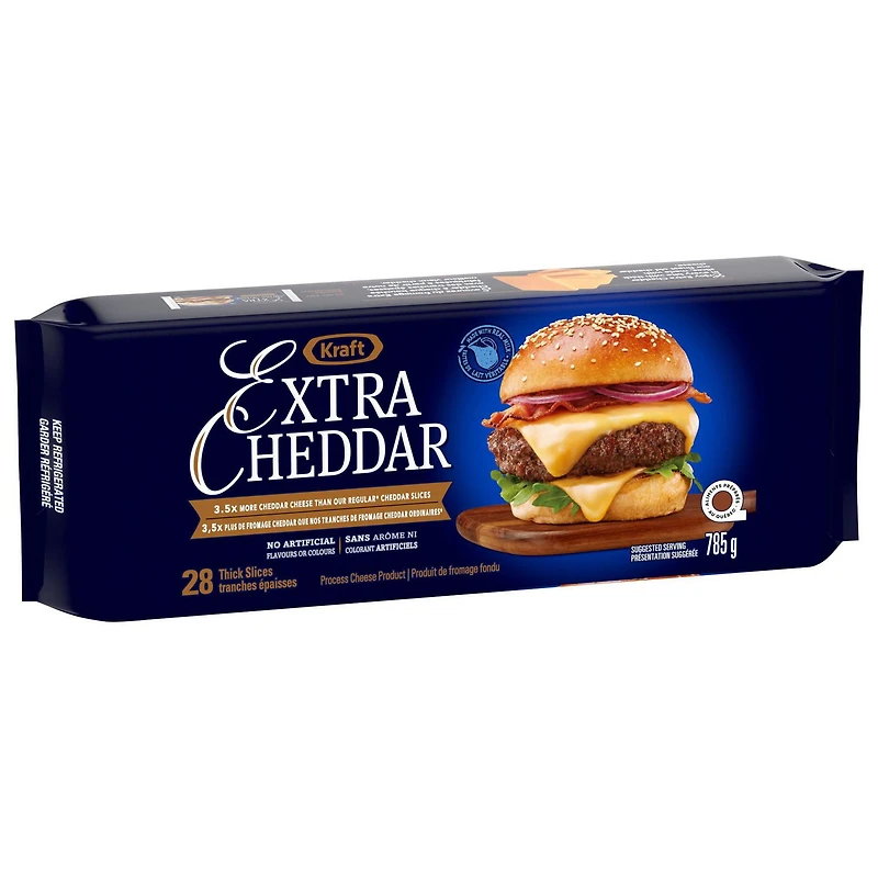 Tranches de fromage Extra Cheddar Kraft 785g