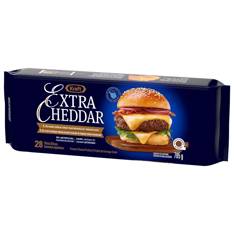 Tranches de fromage Extra Cheddar Kraft 785g