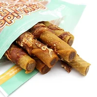 Gâteries Meatyway en roulés de cuir brut farci pour chiens