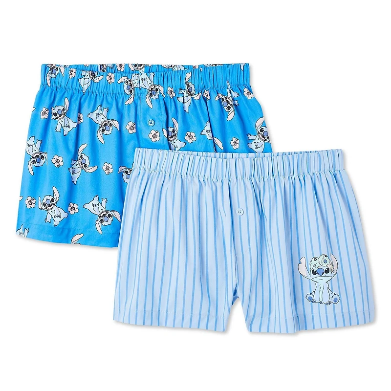 Lot de 2 caleçons boxer de nuit Stitch Disney pour femmes
