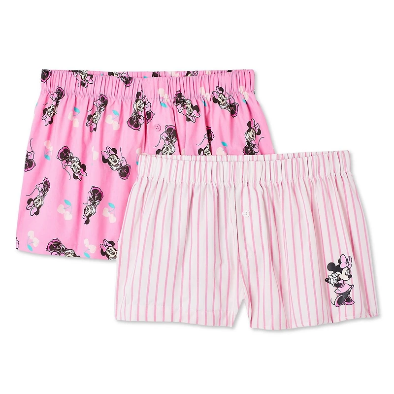Lot de 2 caleçons boxer de nuit Minnie Mouse Disney pour femmes