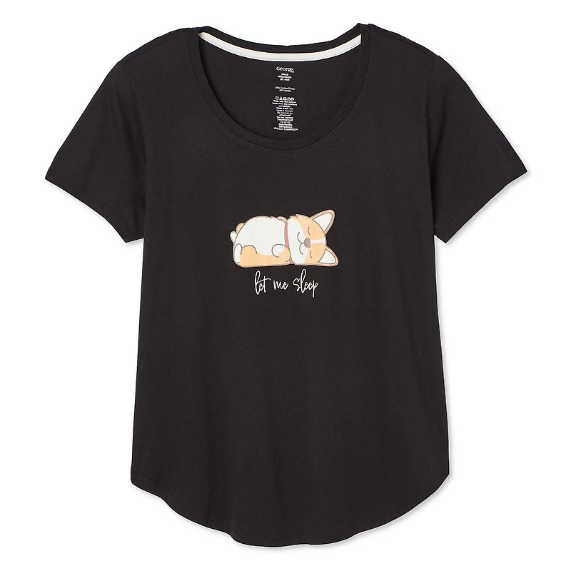 T-shirt de nuit à encolure dégagée George pour femmes