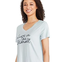 T-shirt de nuit avec encolure en V George pour femmes Tailles TP–TTG